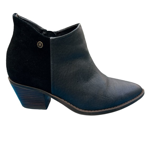 Yellow Box “Dannika” Women’s Black Leather Ankle Boots 9M EUC - Picture 2 of 13